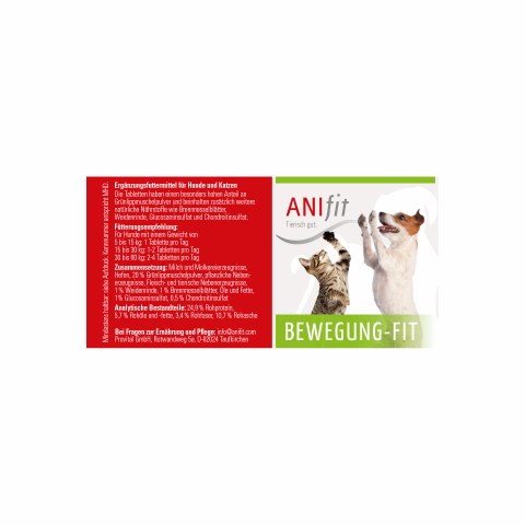 Hund Katze Nahrungsergänzungen Bewegung-Fit 80g 1 Stück -3- Anifit
